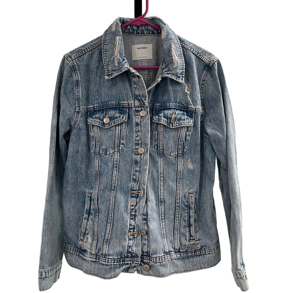 Distressed Handpainted Oversized Denim Jacket Solar System - Picture 2 of 6